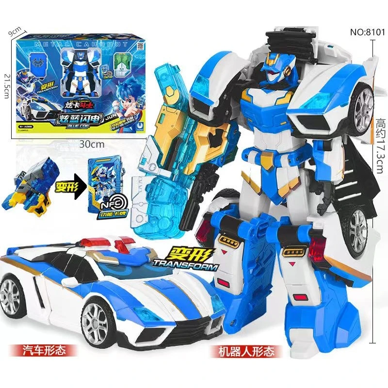 Metal Cardbot Beast Energy Transform Robot Car Toy Action Figure Blue Cop Shadow X Child Boy Deformation Mecha Evocator Summoner