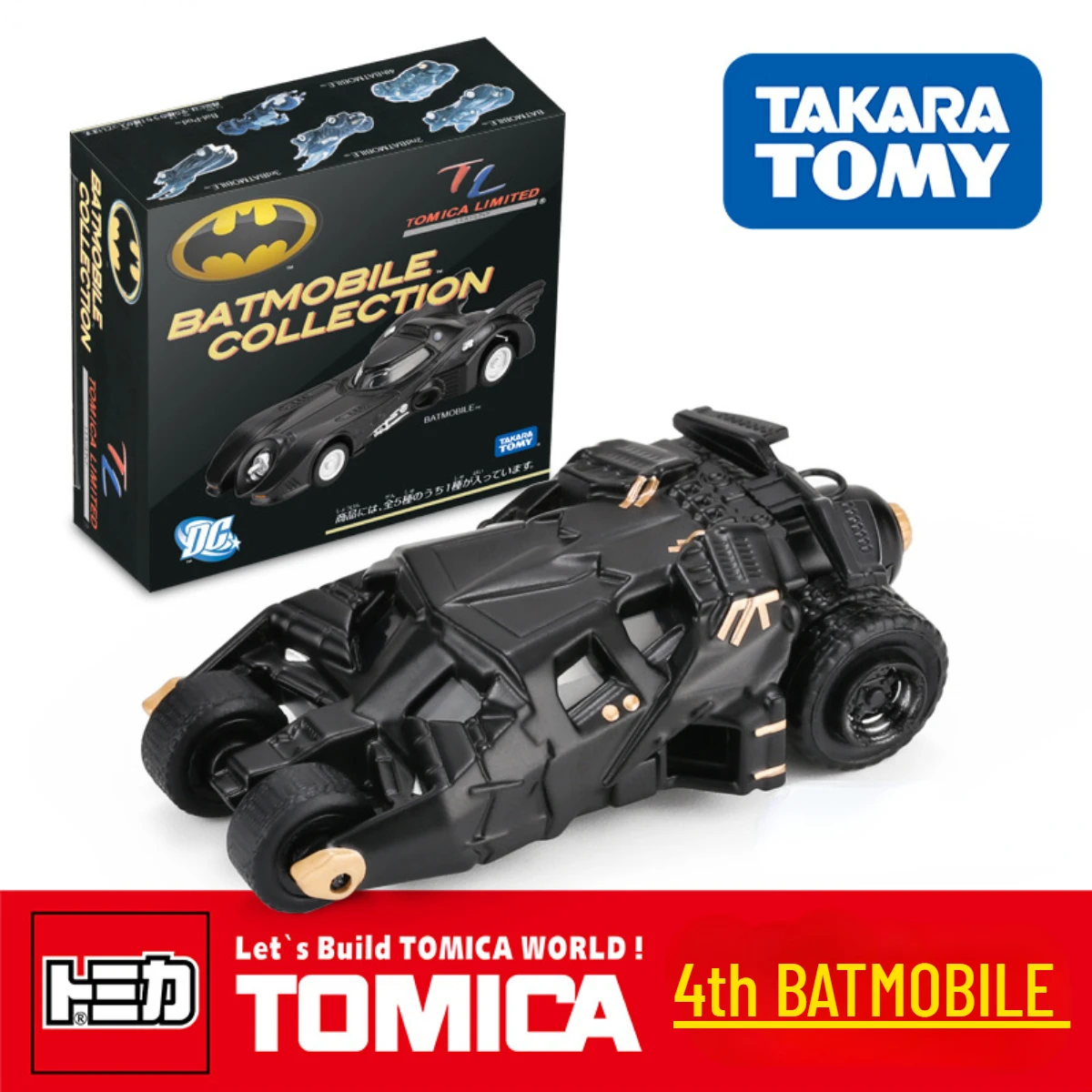 Original Takara Tommy Tomica Batman Car Model Batman Pod Bicycle Boys and Girls Christmas Halloween Gift Room Decorative Toys