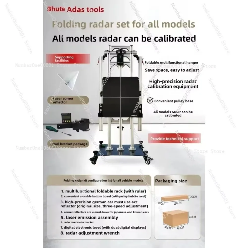 Foldable Universal ADAS Calibration Tool with ACC Level  mmWave Calibrator  Complete Kit for 100% All Model ACC Radar