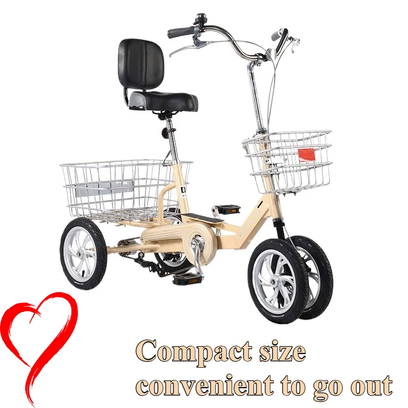 Elderly Pedal Human Tricycle Small Bicycle Adult Cargo Scooter Single Bike