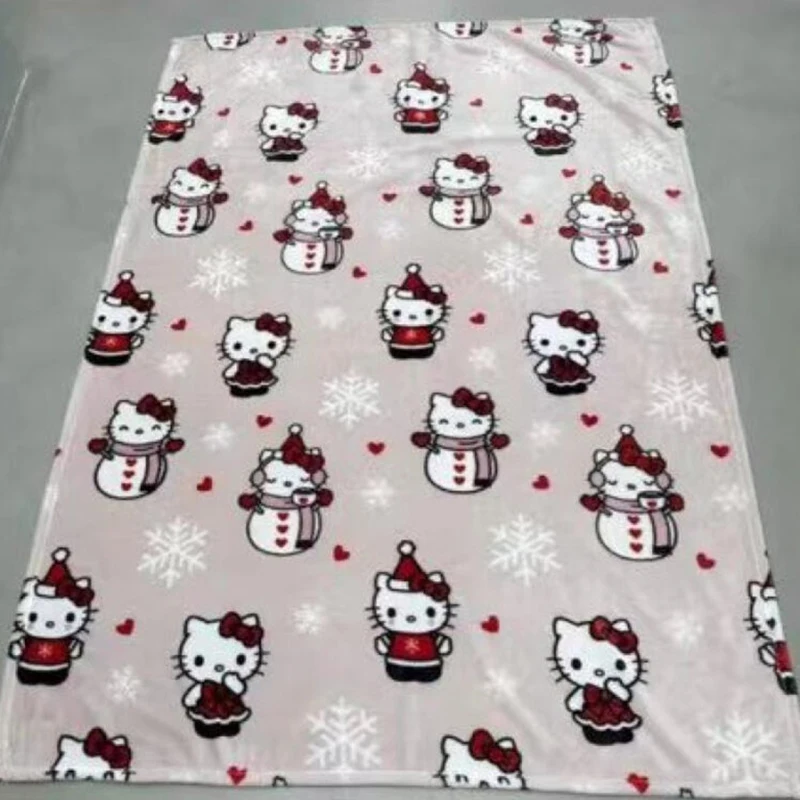Sanrio Hello Kitty Blanket Kawaii Pink Cloak Girl Anime Cape Universal Winter Home Residence Dormitory Air Conditioning Blanket