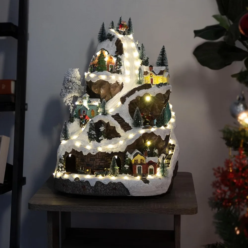 

18 Inch Indoor Animated Winter Wonderland Set, Equipped with LED Lights and Music