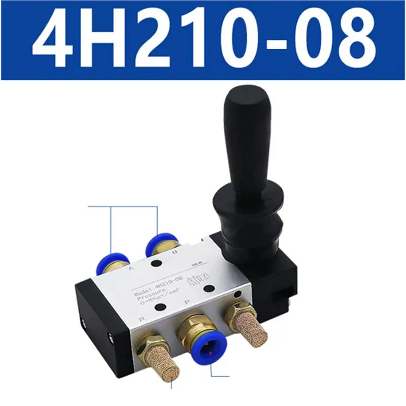 T21C 6X 5/2 Way Pneumatic Air Hand Lever Operated Valve Manual Control 2 Position 3 5Port Push-Pull 4H210-08