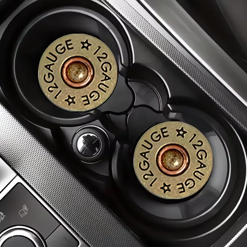 2 bullet-shaped car coasters - car interior accessories - unisplendour household and desk water bottle coasters