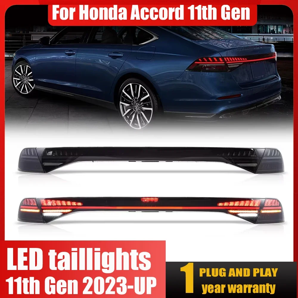 For Honda Accord 2023-UP Taillight 11th Gen LED Through Taillight Trunk light Eleventh Generation Car Rear Tail Lamp Accessory