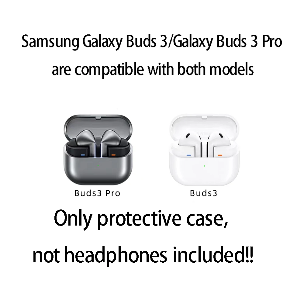 PU-Lederhülle für Samsung Galaxy Buds 3 Pro mit Schlüsselanhänger, Bluetooth-Kopfhörer-Abdeckung, stoßfeste Softshell