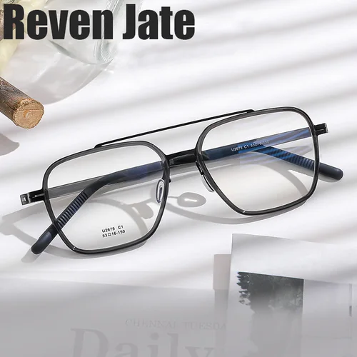 Reven Jate 2675 gafas ópticas de titanio puro con montura redonda, gafas graduadas Rx para hombres o mujeres, gafas para hombres y mujeres