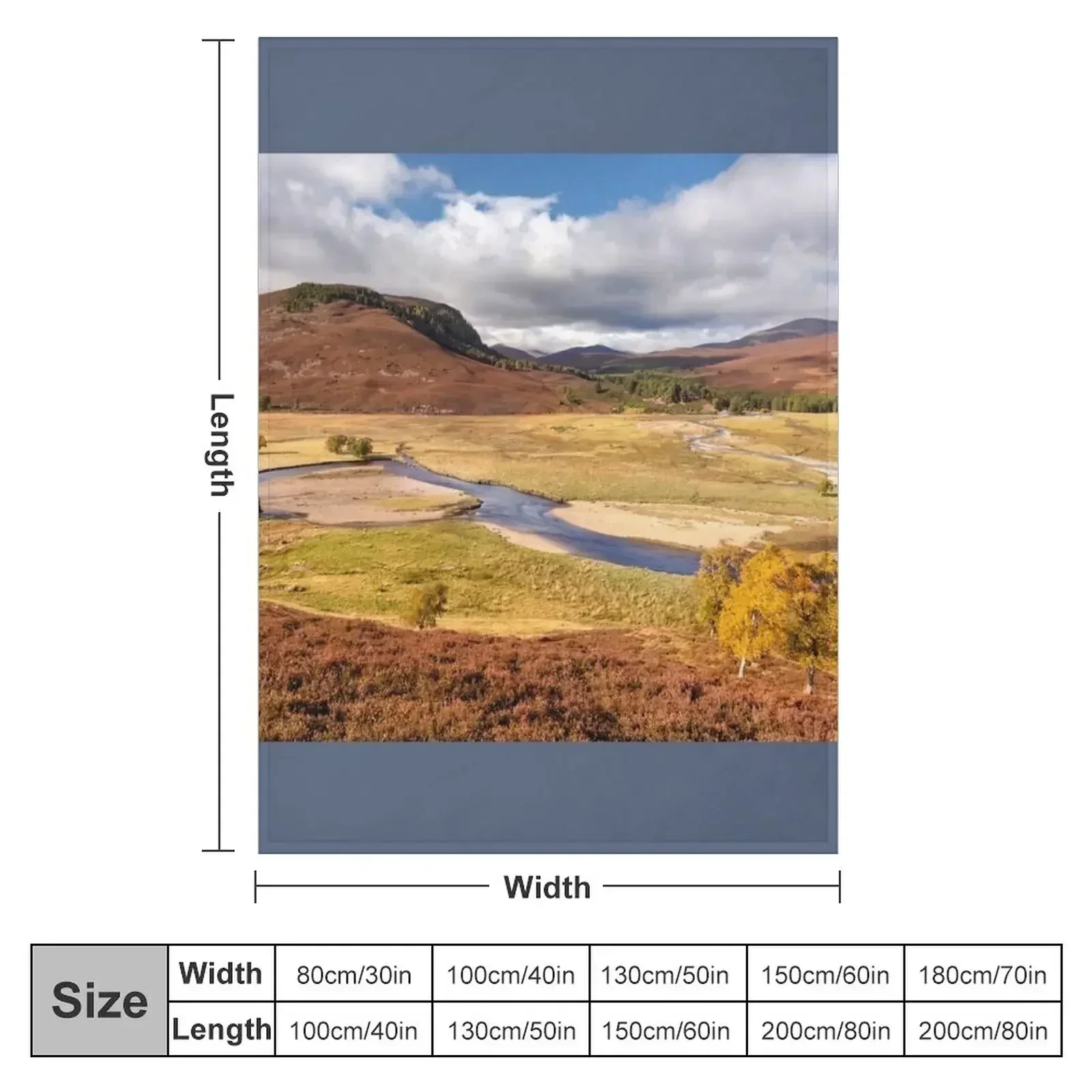Linn of Dee in Autumn Cairngorms NP Scotland. Throw Blanket couch cozy soft plush fuzzy picnic outdoor blanket
