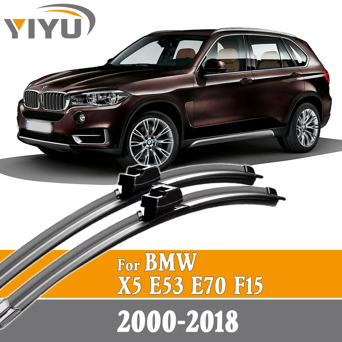 2 Stück Auto-Frontscheibenwischer für BMW X5 E53 E70 F15 2000-2018 Windschutzscheibenbürsten Zubehör