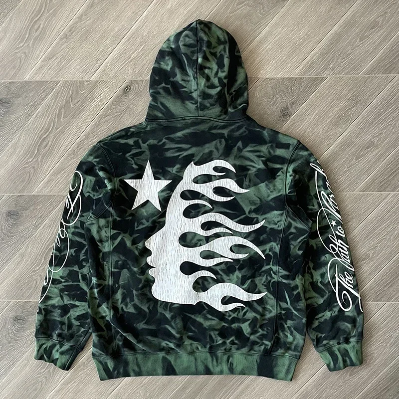 Hellstar Green Marble Paradise Tie-dye marble casual hoodie