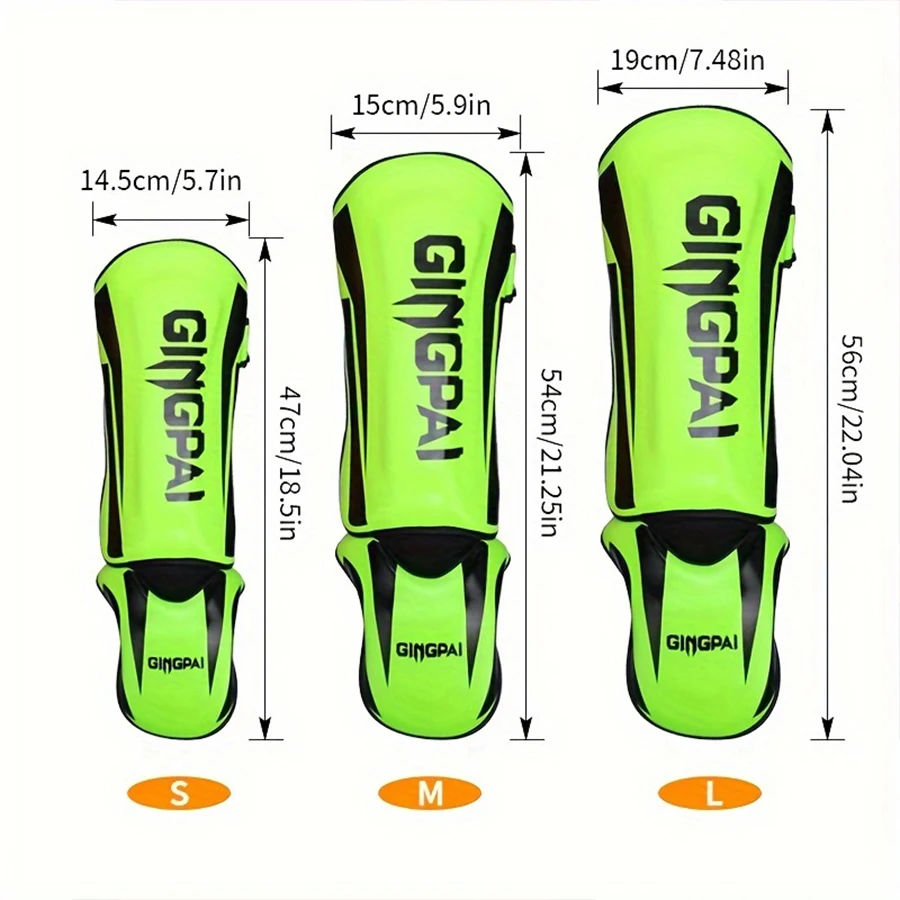 GINGPAI Youth/Adult Muay Thai Kick Boxing MMA Grappling Instep Shin Guard Pads Karate Foot Shank Leg Protectors Ankle Support