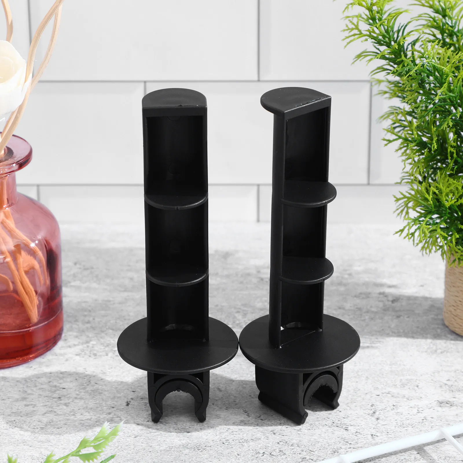 2pcs Matte Plastic Toilet Paper Holder Clip-On for Commode Chair, Wheelchair, Bathroom Tissue Dispenser