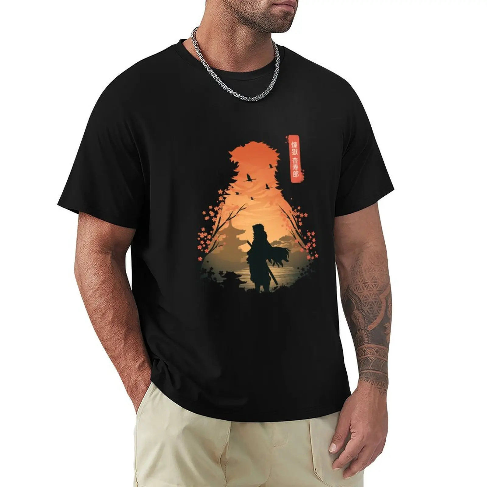 The Flame Pillar T-Shirt Minimalist Casual Short Sleeve Top