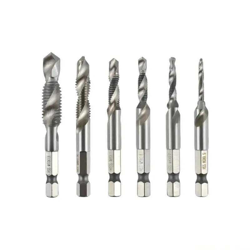 A2BE Screw Thread Tap Drill BIt 1/4 Hexagonal Drive Industrial Strength Threading Tool For Precisions Machining