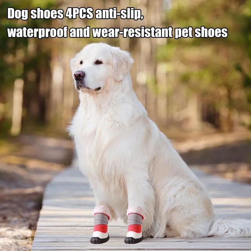 Dog Shoes Paw Protection Cold Weather Water-Resistant Dog Paw Protection Shoes Outdoor Dog Shoes Breathable Dog Snow Boots For