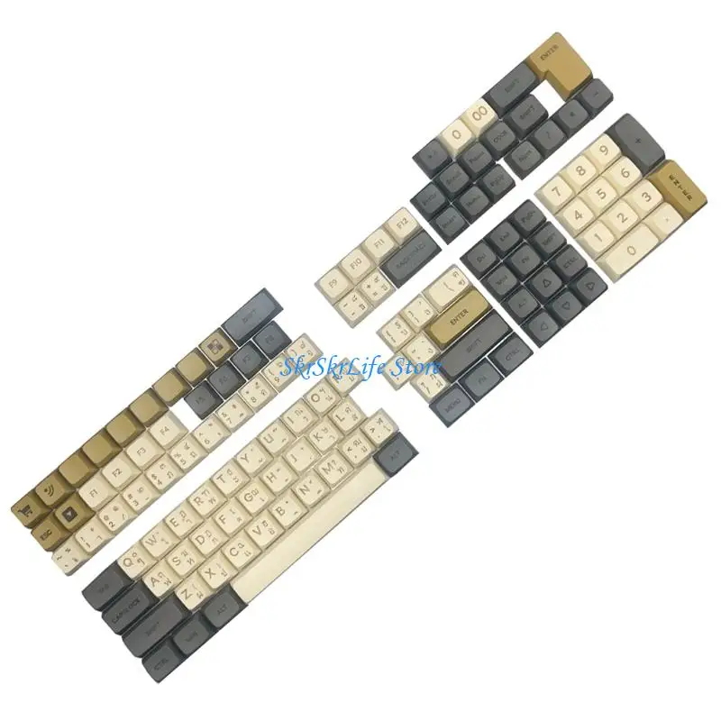 E65E PBT Thai Character Keycaps with XDA Profile Thai Keycaps for Enhanced Typing Experience for 61 64 68 75 98 104 108