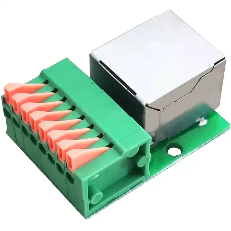 Terminal Block RJ45 Network  Block Solderless Adapter Port Terminal Data  Terminal Block Rail Mounting Board Female Connector