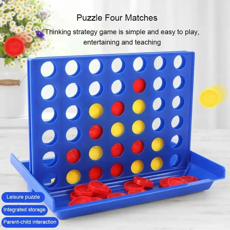 Connect 4 In A Line Board Game Kids Educational Toy Family Travel Fun Board Game Children Thinking Training Puzzle Classic Toys