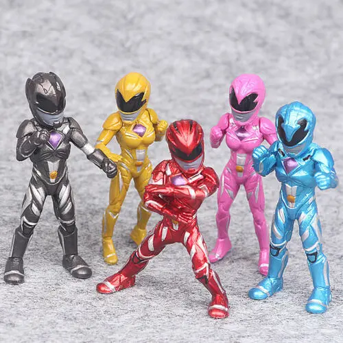 5pcs / Set 8CM Dinosaur Team Power Dolls Around The Film Warrior D Model PVC Ranger Action Figure Collecting For Child Gifts