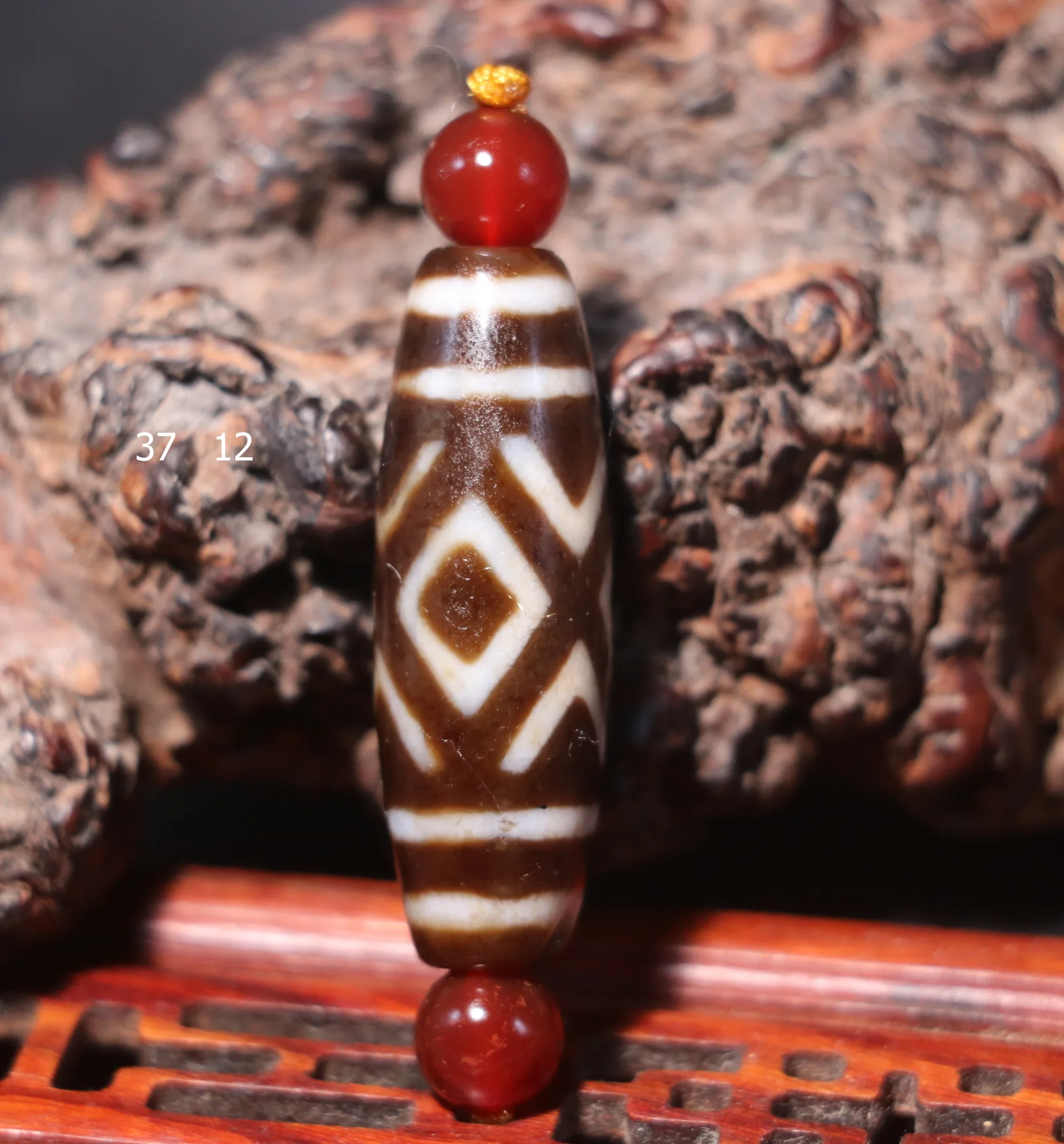 

Magic Power Energy Tibetan Old Agate 3 Kingkong Eyed Peak dZi Bead Amulet Fit For Making Bracelet UPD211026A2 Timestown Sauces