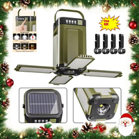 Christmas Outdoor Solar Light Rechargeable Flashlight Portable Power Bank Lamp LED Hanging Tent Light for Camping Hiking Fishing
