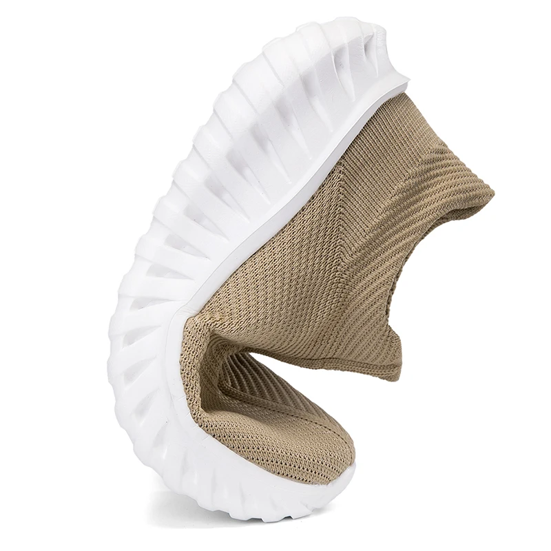 Breathable Knitted Walking Shoes for Men Women Fashion Slip-on Socks Footwear Lightweight Soft Sole Casual Sneakers