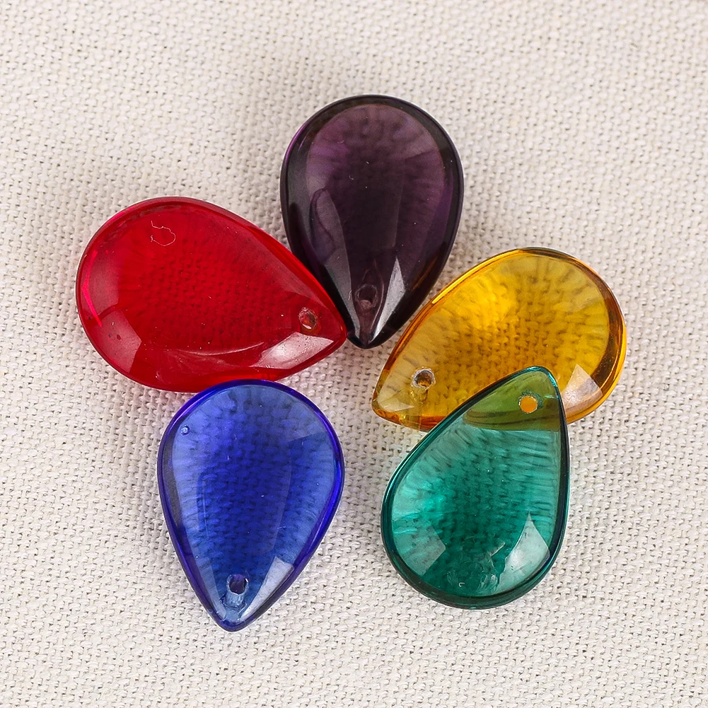 5PCS 22mm Colourful Water Drop Pendant Glass Crystal Bead Curtain Scatter Beads Handmade DIY Accessories Wedding Home Decoration
