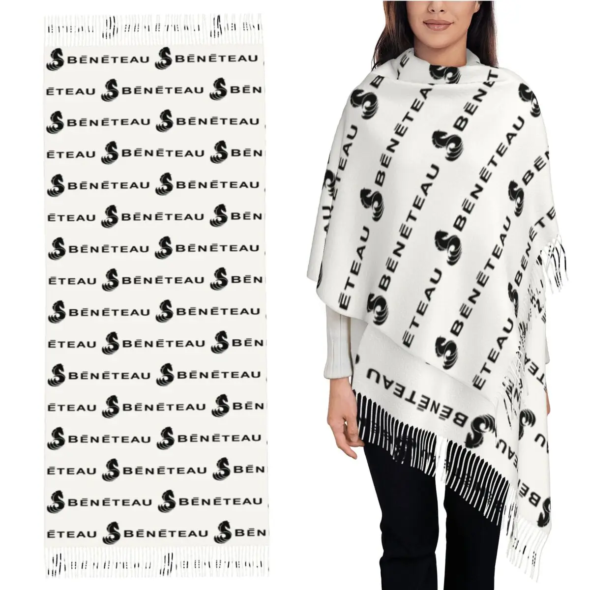 

Beneteau яхты лодки шарф с логотипом шарфы с кисточками женские мягкие теплые шали и накидки длинная осенне-зимняя шаль накидка