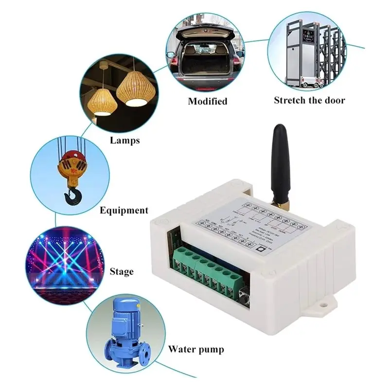 Universal 12V-36V 2-Channel Wireless Motor RF Remote Control Relay Module Switch Receiver Motor Front Rear Electric Door