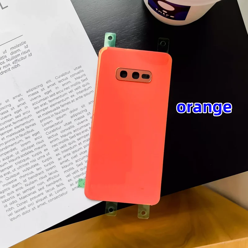 Casing penutup belakang kaca untuk Samsung Galaxy S10E SM-G9700 G970U1 G970N/W suku cadang perbaikan penutup baterai pintu baterai