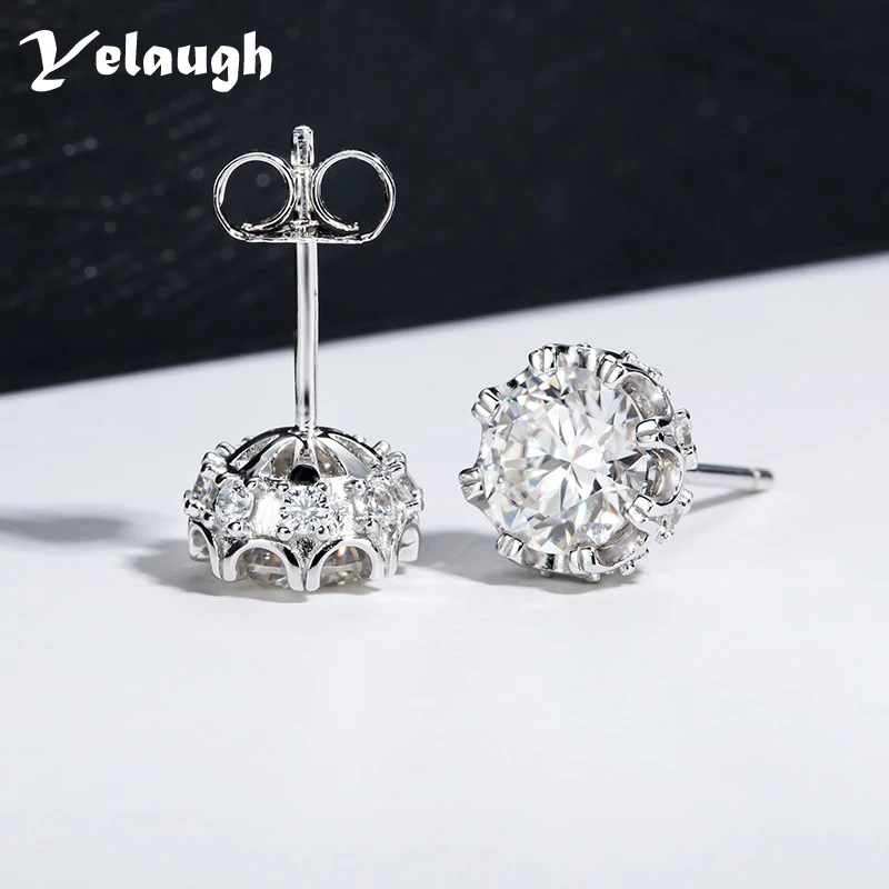 

Yelaugh Classic 6.5mm 1Carat Moissanite Stud Earrings For Woman Men 925 Sterling Silver Moissanite Diamond Earrings Fine Jewelry