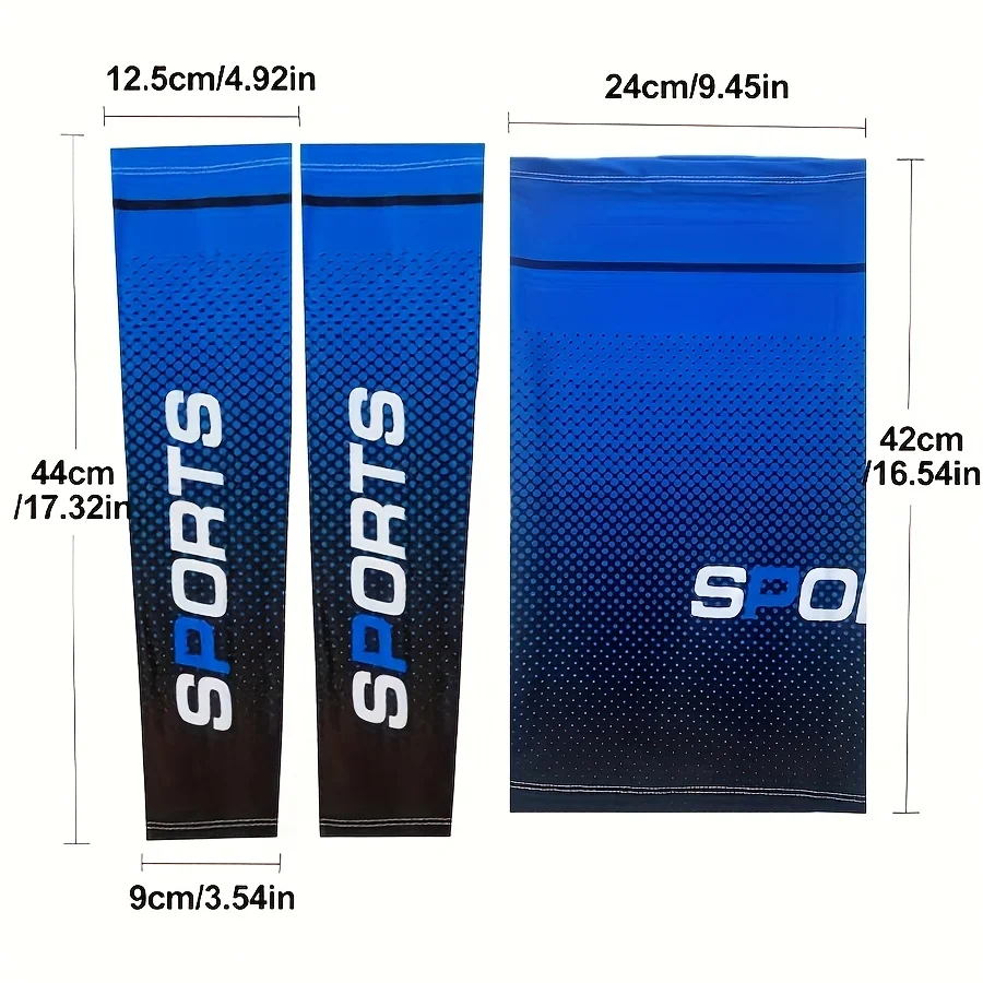 1 set of summer ice silk sleeve sets, men's high elasticity sports driving arm sleeves, women's thin and breathable arm sleeves,