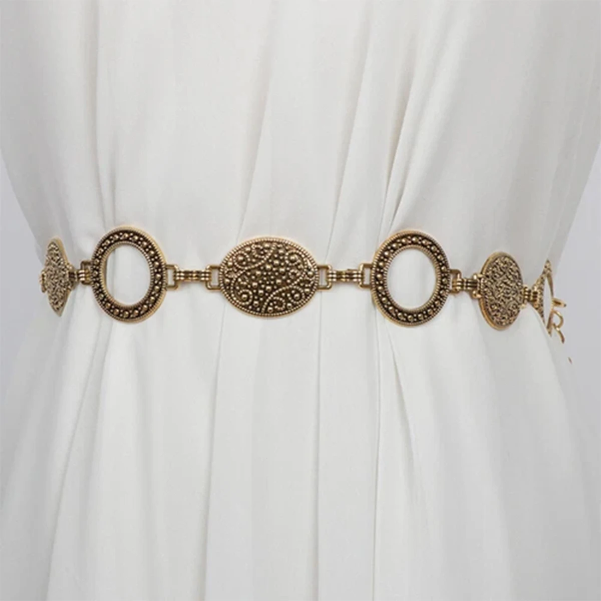 Bohemian Style Retro Waist Chain Creative Coin Pendant Tassel Waist Chain Dress Shirt Decorative Belt Clothing Accessories