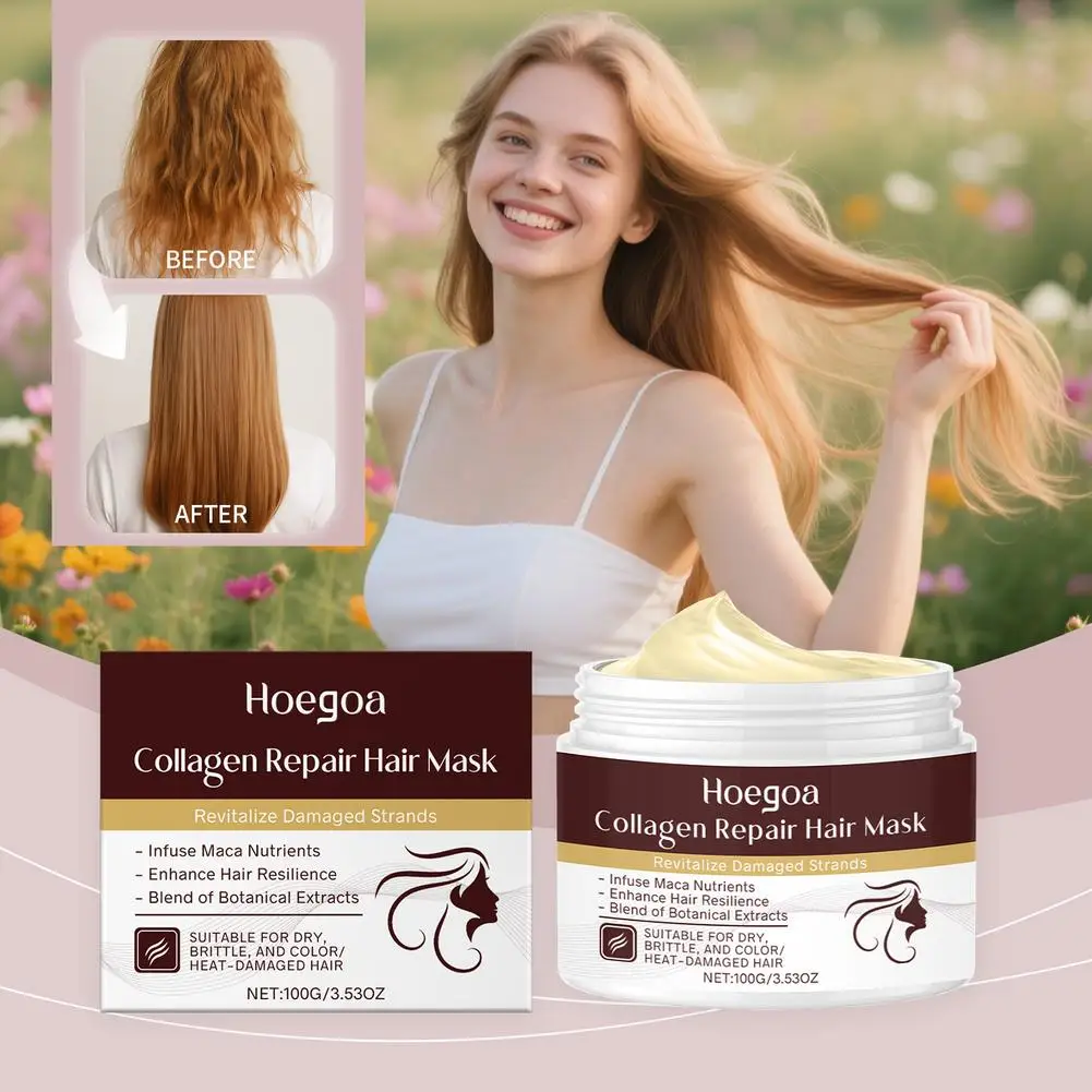 قناع الكولاجين للشعر بالكيراتين - كريم سحري لفرد الشعر وإصلاحها، ترطيب عميق للشعر الجاف والمجعد والتالف G2E5 #6