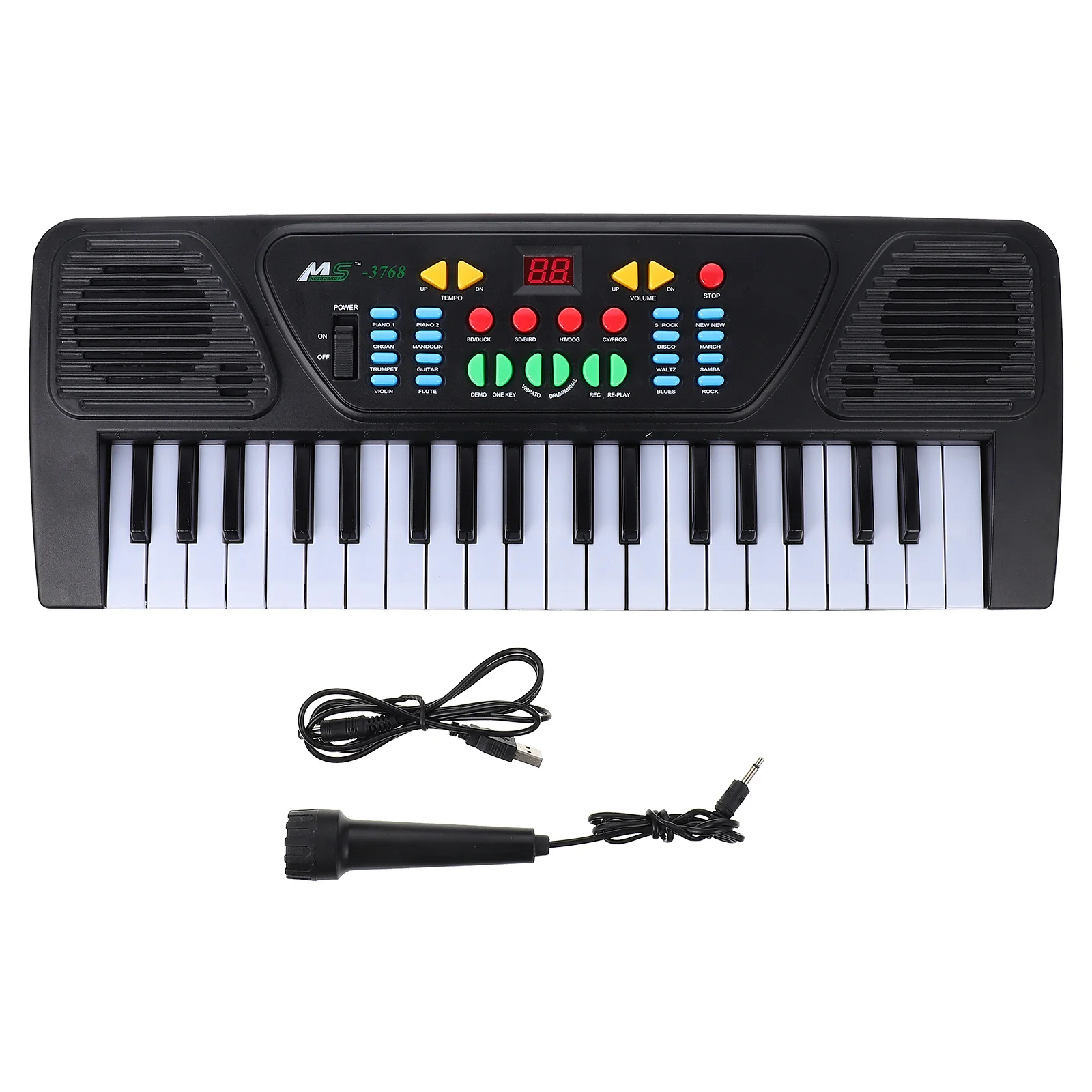 1Set Colorful Music Electronic Keyboard 37-Key Durable ABS Kids Learning Educational Piano Plaything Multipurpose Piano Toy