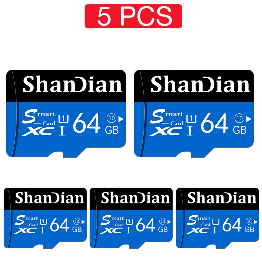 SHANDIAN PAY 5 PCS LOT Memory card 8GB 32GB / 64GB / 64GB 128GB Flash UHS-3 Micro Mini SD Card For Monitoring Tachograph Tablet