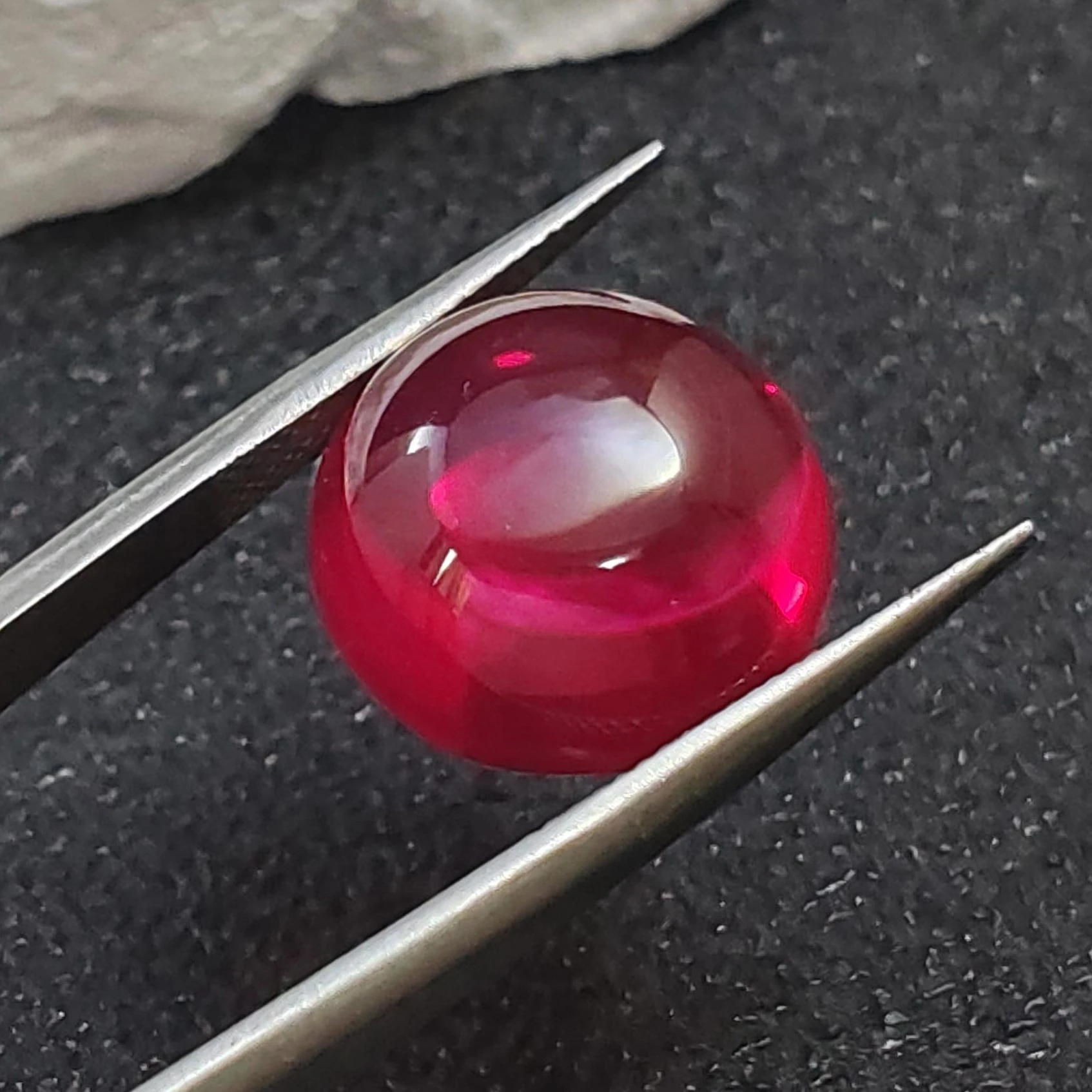 Ruby Cabochon Smooth Polished Surface Round Shape Blood-red 5# Corundum Flat Back Multiple Sizes to Choose