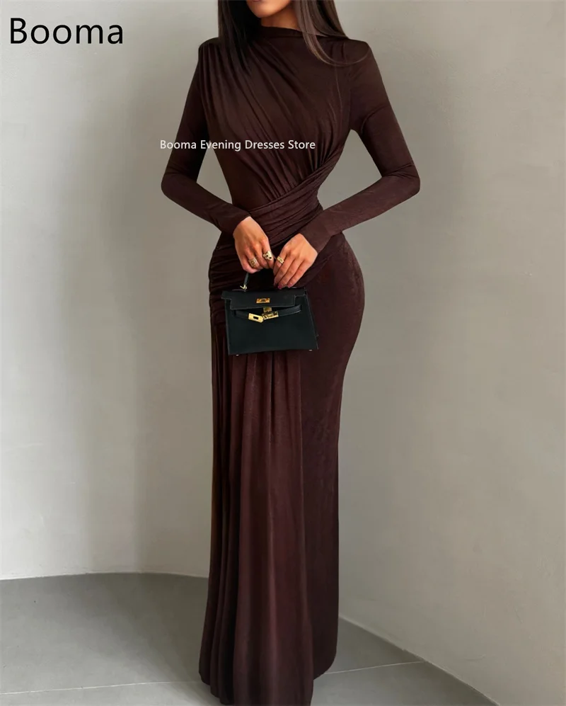 

Booma Mermaid O-Neck Sexy Pleat Evening Dresses Formal Party Gowns for Women Floor-Length Elegant Prom Gown Customize 2025