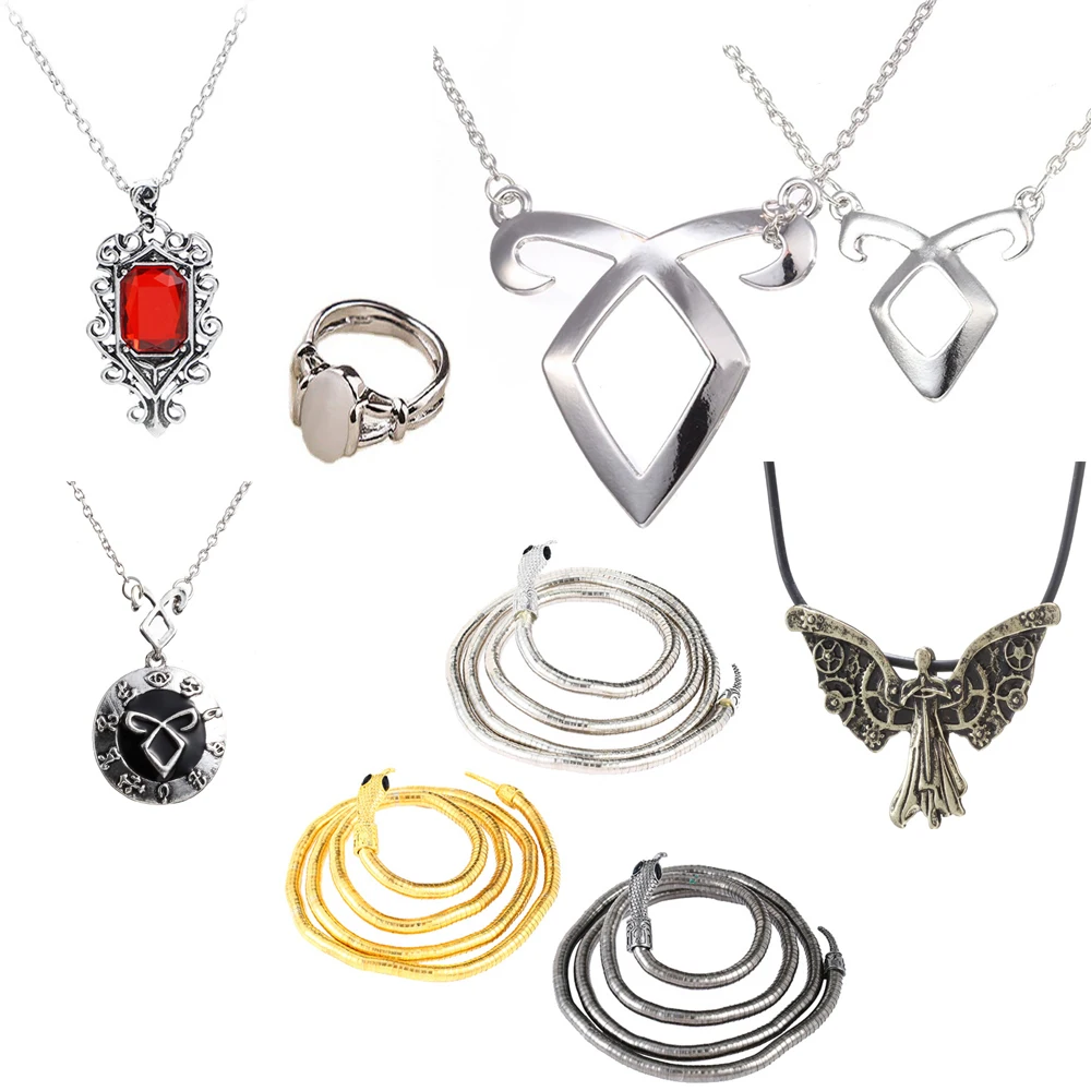 Steampunk الملاك الجناح قلادة كريستال مطعمة والعتاد آلية قلادة مع Nephilim رون سلسلة القوطية السماوية البقايا للهدايا