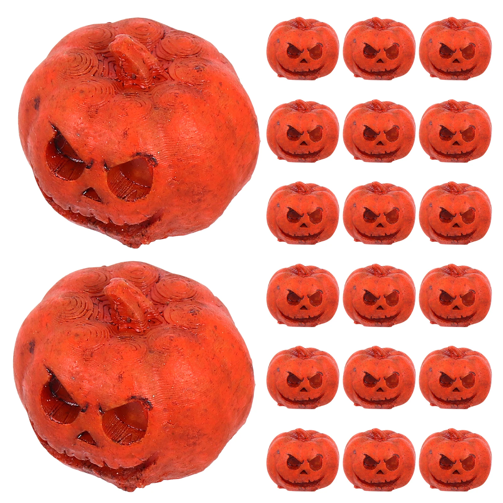 

20 Pcs Halloween Pumpkin Statue Prop Mini Decorative Pumpkins Fake Dollhouse Miniture Synthetic Resin