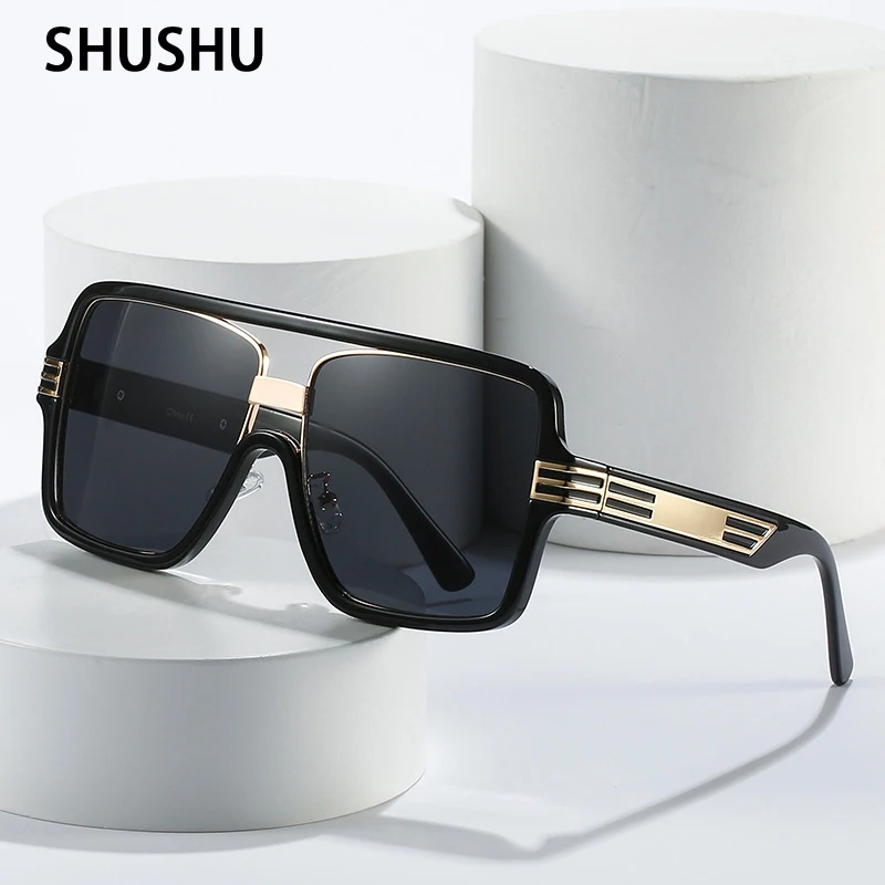 New Fashion Luxury Brand Square Sunglasses Women Vintage Oversize Sun Glasses Female Big Frame Shades Women/Men Gafas De Sol