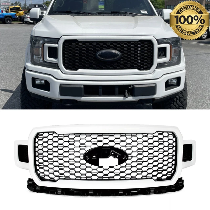 Honeycomb Raptor Style Front Bumper Grille Compatible with Ford F150 F-150 2018-2020