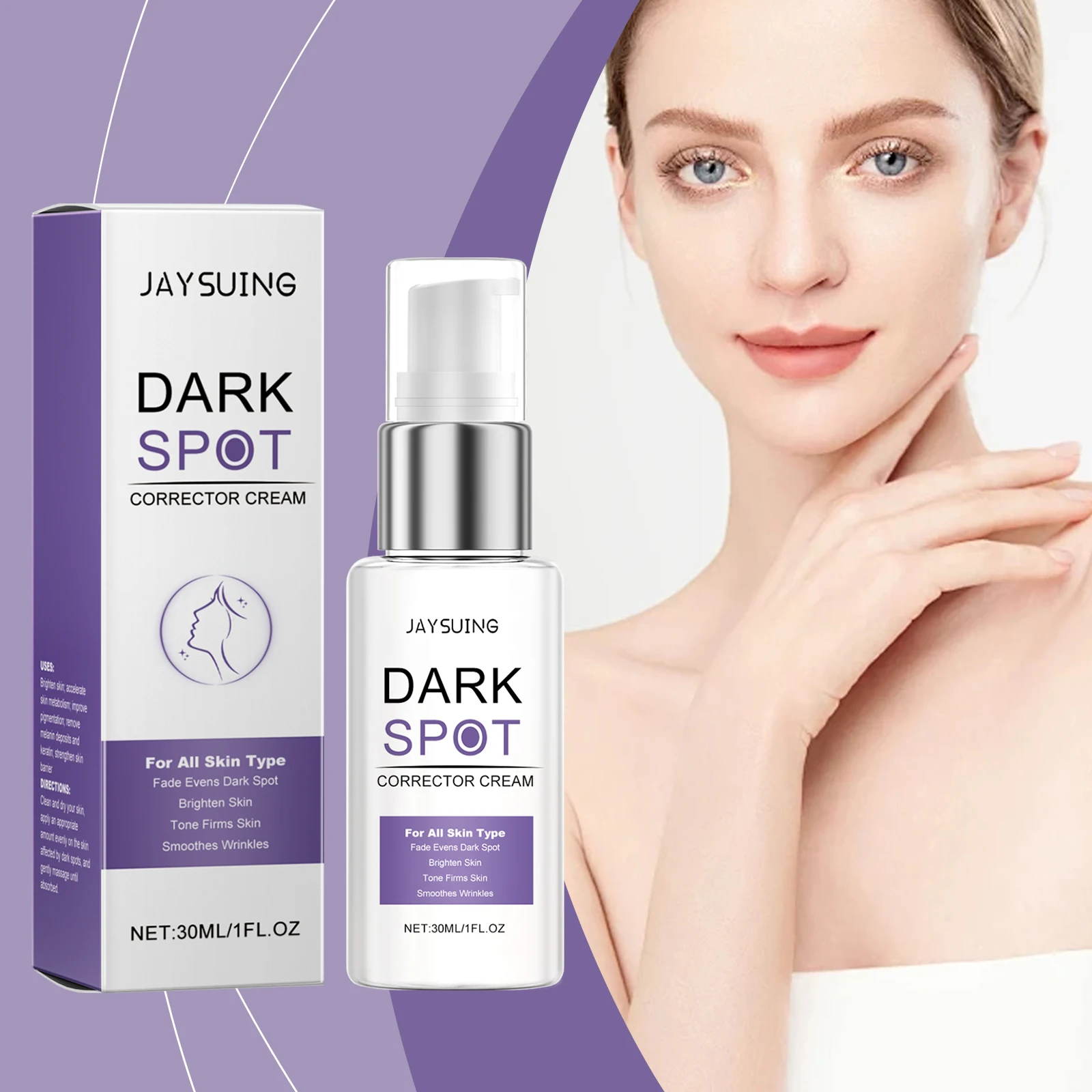 Crème correctrice de taches foncées, traitement éclaircissant clinique pour le visage, estompe l'hyperpigmentation et évacue le teint, Anti-âge