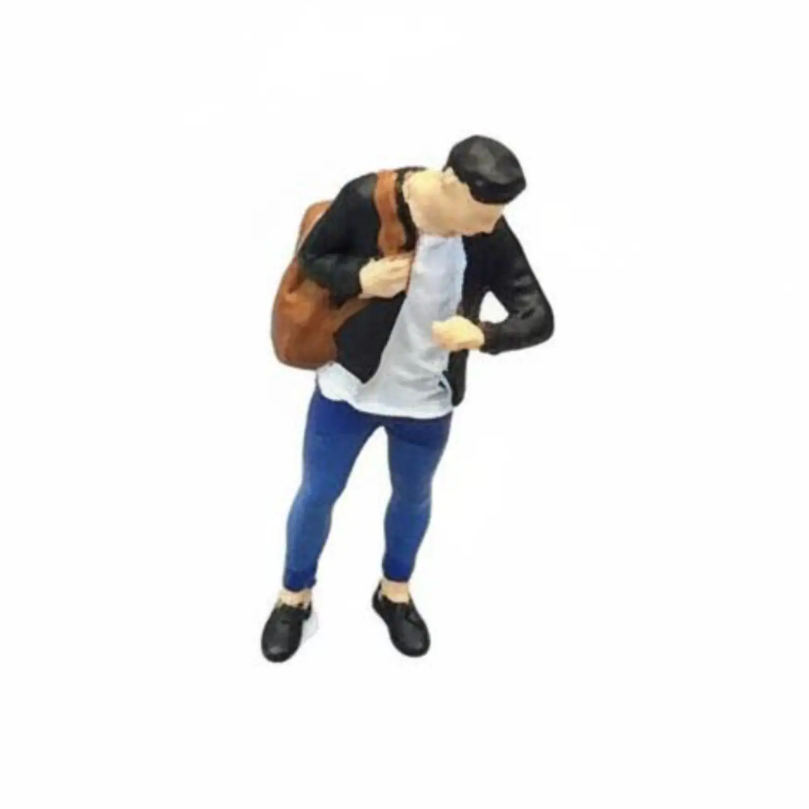 Painted Resin Figurine Detailed Mini Man Figurine Cute for Display Shelf
