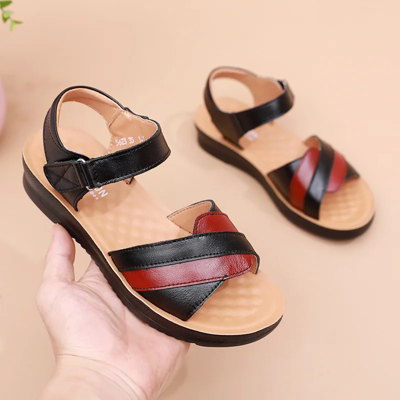 

Summer Women Sandals New Fashion Casual Non-slip Comfortable Mother Shoes Female Flat Sandals Soft Bottom Elderly Beach Shoes