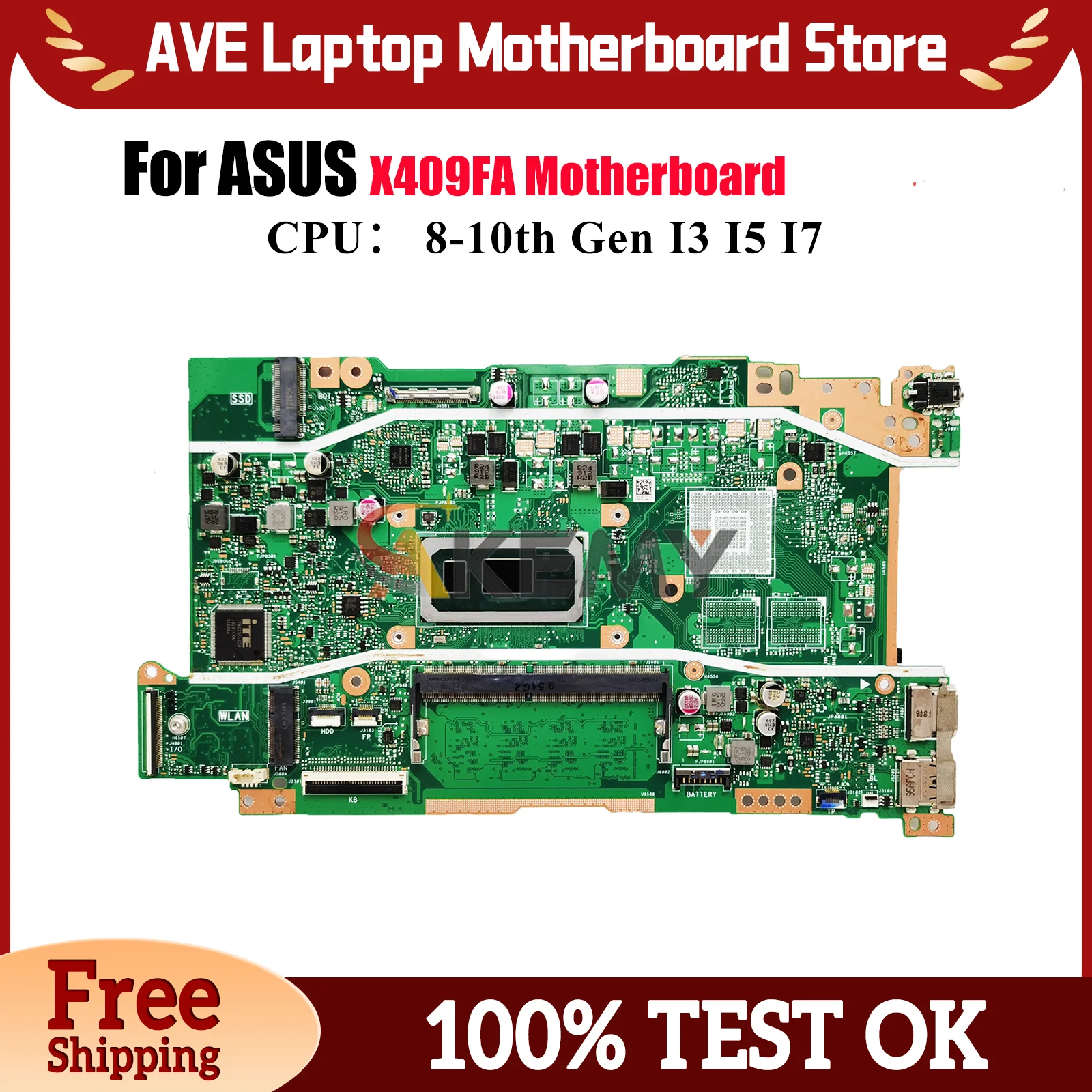 

X409FA Материнская плата для ноутбука ASUS Y4200F X509FL A409F F409F X509FAC X409F X509FB X509FJ Материнская плата с процессором I3 I5 I7 100% тест