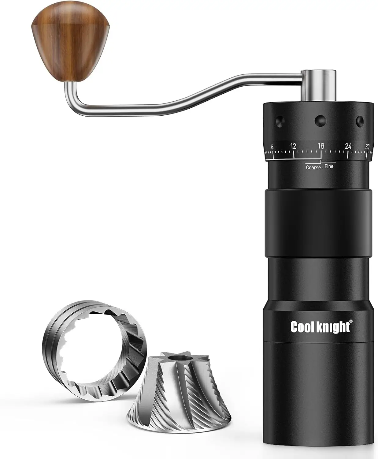

Manual Coffee Grinder with Stainless Steel Burr, Adjustable Settings, 25g Capacity for Espresso and Pour Over