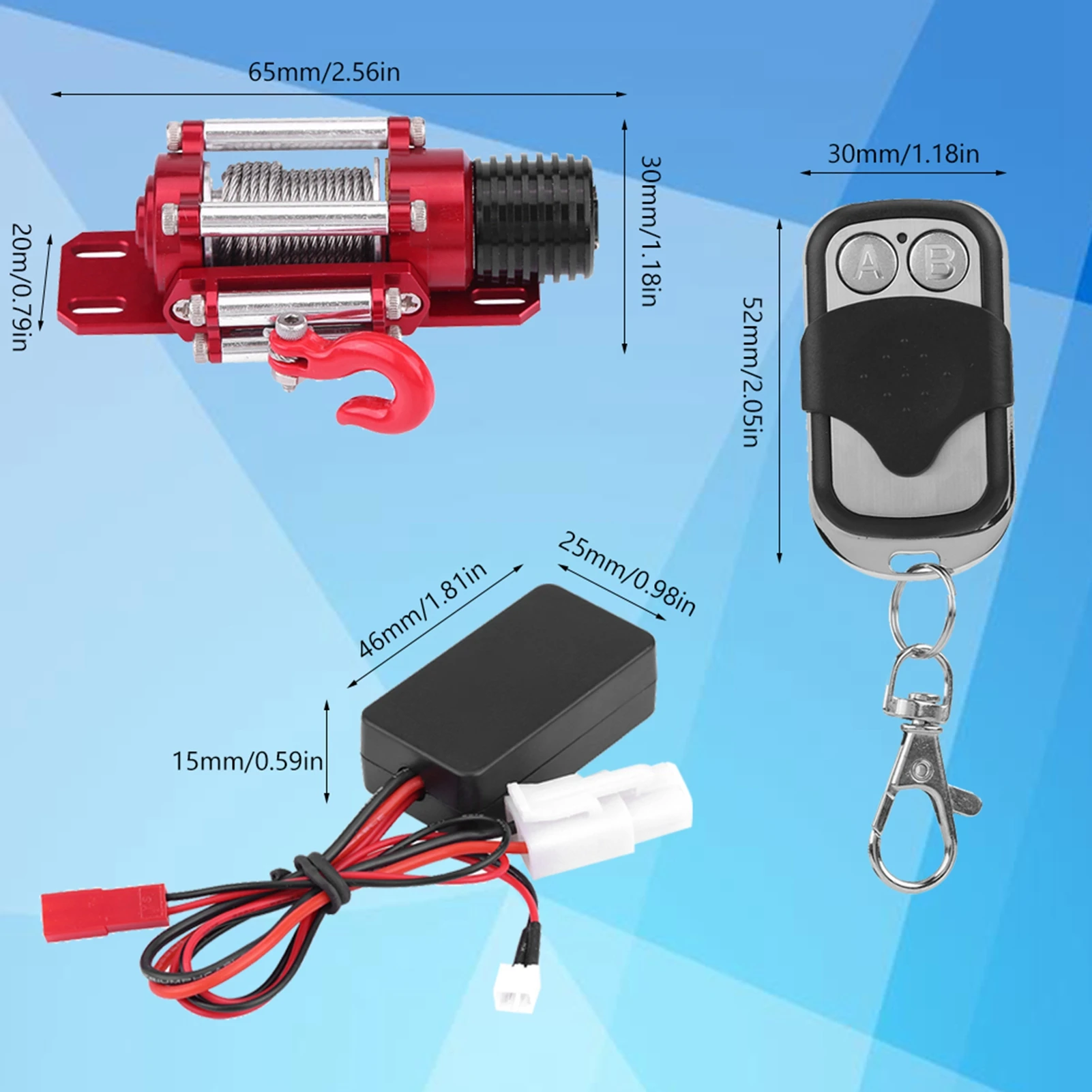 RC Crawler Winch 1/10 Scale RC Model Vehicle Crawler Car Accessory Metal Winch With Remote Controller RC Car Winch RC Accessory