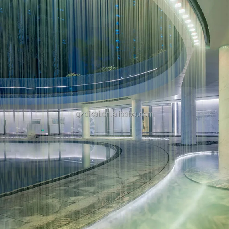 Custom.New تصميم الرسم الستار الرقمية شلال نافورة في الهواء الطلق نوافير الزخرفية مع نافورة الإضاءة