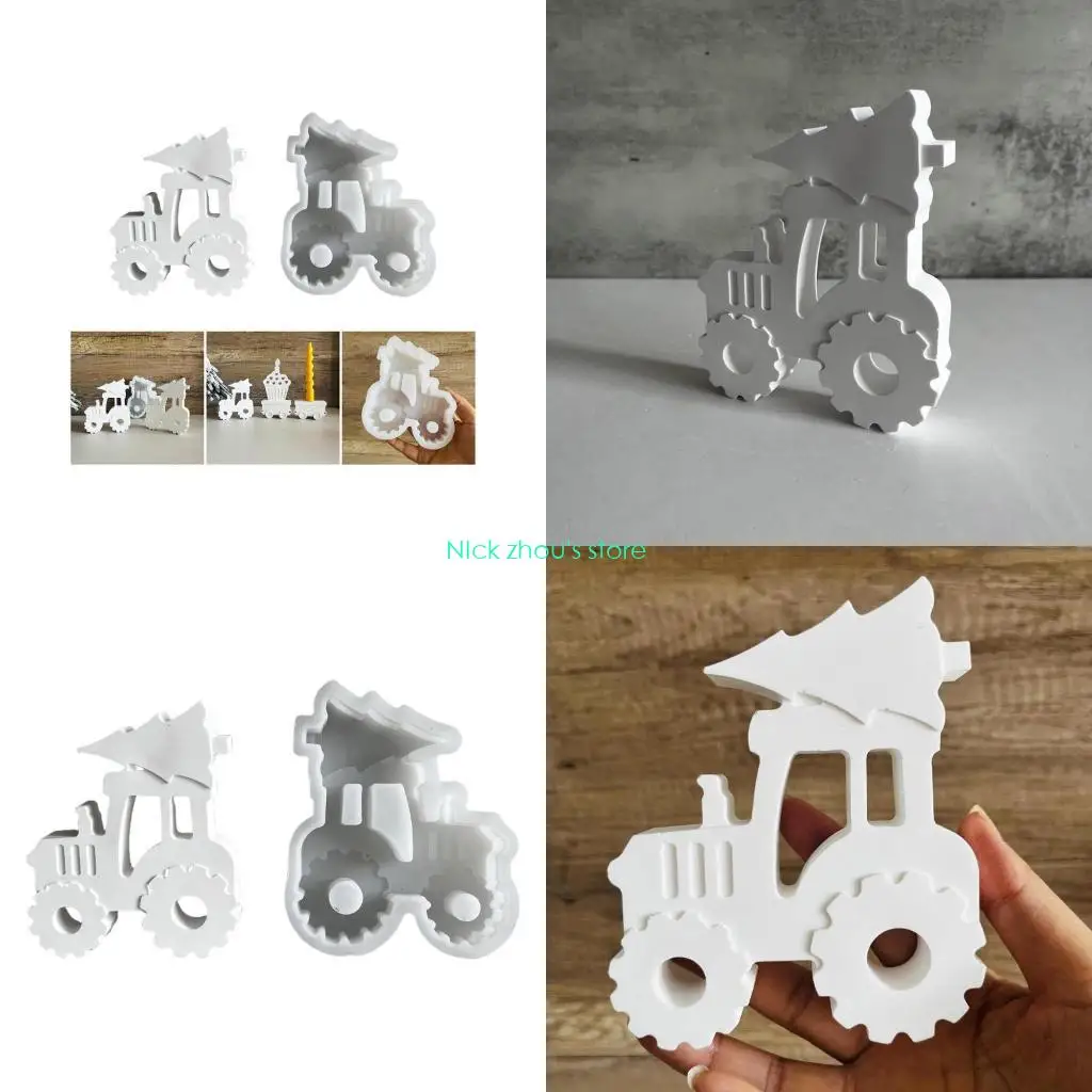 

E15E Christmas Tree Truck Aromas Mold Sturdy Silicone Car Scent Mold with Christmas Tree Truck for Christmas